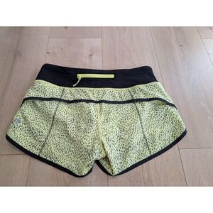 Lululemon Run Speed Shorts Lined 2.5" Dottie Dash Clarity Yellow Black Running 4